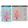 Christmas static stickers set with pink tree, gingerbread man and size specifications - BQ465 Christmas Tree