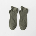 Klassische olivgrüne Baumwoll-Stiefelsocken für Herren mit stützender Fußgewölbestruktur - Einfarbig Grün