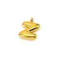 Golden stainless steel letter Z pendant with polished finish and 3D rounded design - Letter Z