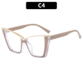 Cat-Eye Brillenmodell in Hellbraun und Transparent mit goldenem Metallsteg Typ C4 - C4-Khaki