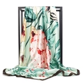Elegante zijden sjaal van 90 cm met bloemen gedrapeerd over een minimalistisch frame - 90*90cm / The Wizard of Oz Groen