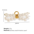 Bow pendant made of white imitation pearls and gold stainless steel measuring 24mm x 10.5mm - Pearl & Bowknot Pendant