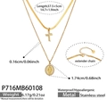 Dettaglio della chiusura a moschettone regolabile sulla collana in acciaio inossidabile - Collana a doppio strato dorata (P716)