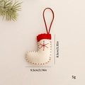 White knitted Christmas stocking ornament with red snowflake pattern and hanging rope - Red & White Mini Sock