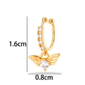 Golden sun flower wing nose clip with zircon inlay for women, 1.6cm x 0.8cm size - Wing Style (2625-4#) / Gold
