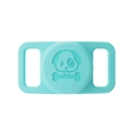 Silicone Airtag holder for pet collars in mint blue with cute bone and dog paw design - Mint Green