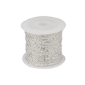 Close-up of silver plated copper cross chain roll for DIY jewelry making accessories - Silver