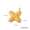 Golden 3D balloon-style letter X pendant made of polished copper measuring 1.9cm height - Letter X (D79-X)