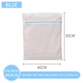 Fine mesh laundry bag 40x50cm with blue zipper for washing sweaters and shirts - 70g Blue Fine Mesh Medium Size (40*50cm)