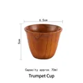 Handcrafted jujube wood small tea cup in reddish brown with natural wood grain 70ml - Trumpet Cup
