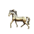 Antique bronze galloping horse statue with vintage finish for desk decor - Large Horse