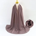 Dusty rose pearl chiffon hijab scarf for women with elegant drape and bubble texture - Brown