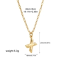 Detail of gold X pendant on paperclip chain with 46cm+6cm length and 5.3g weight - Letter X