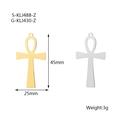 Ciondoli a croce egizia Ankh in oro e argento, finitura lucida, altezza 45mm - Simbolo della Vita Ankh (S-KLJ488-Z) / Color Acciaio