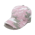 Casquette de baseball camouflage vintage avec broderie rose et détails usés sur le bord - Camouflage Rose (A)