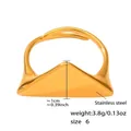 Polished stainless steel 18k gold plated triangle ring size US 6 with minimalist design - US 6 / A783-Gold-Geometric Triangle