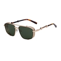 Steampunk sunglasses with gold metal frame, dark green lenses and mesh side shields - Tortoise Gold Dark Green