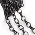 DIY stainless steel wide arc chain in gun black finish for necklace making - 9.5mm Wide (1 Meter/Pack) / Gunmetal