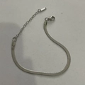 Detailed view of silver snake chain bracelet with adjustable lobster clasp and extension - Silver Snake Chain Style (5386)