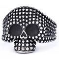 Punk-Stil Totenkopf-Ring für Herren aus Edelstahl mit Vintage Silber-Punktmuster - US 7 / Totenkopf Silberschwarz (27106)