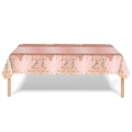 Roségoldene Tischdecke zum 21. Geburtstag mit Glitzereffekt und Diamant-Zahlenmuster - Rosa 21. Geburtstag Tischdecke