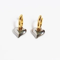 Orecchini a cuore vintage con cerchio dorato e pendente argentato a forma di cuore - Goccia di Cuore / Cuore Tonalità Argento