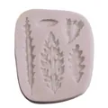 White silicone mold featuring five different leaf and maple designs for DIY cake decor - Plant Texture Shape (50-257) / Gray