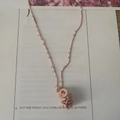 Elegante collana a catena in oro rosa con ciondolo a cuore su biglietto poetico bianco - Forma nido d'ape (XL3101) / Oro Rosa-Stile nido d'ape