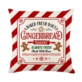 Weihnachtlicher Gingerbread Bakery Kissenbezug mit festlichem rot-weißem Muster - 45x45cm / Lebkuchen Bäckerei (JYM501-1)