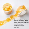 Orange candy cloud washi tape with gold foil star pattern for journaling and DIY crafts - Orange Fruit Candy