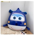 Blue Super Wings Jett character kids backpack with durable hardshell finish - Airplane / Blue