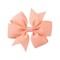 Handmade light coral grosgrain ribbon bow hair clip for girls with ribbed texture - Light Coral (720)