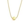 Minimalist 18K gold plated snake chain necklace with letter L pendant for women - Letter L