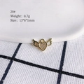 Makroaufnahme von Modell 20# goldener Herz-Flügel-Anhänger mit Strasssteinen für DIY-Schmuck - 20# (Geflügeltes Herz)