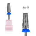 Punta per fresa per unghie 5-in-1 in tungsteno W03-M con base rosa professionale - Punta per fresa per unghie 5 in 1 di alta qualità - Media (W03-M)