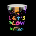 Neon glow party disposable paper cups with Let's Glow print on black background - Paper Cup