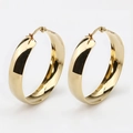 Orecchini a cerchio larghi dorati lucidi in acciaio inossidabile per donna - Larghezza Uniforme / 20mm Paio / Oro