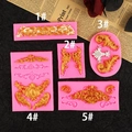 Five-piece set of pink silicone relief molds for fondant cake and resin craft projects - 5-Piece Set Pink / Pink