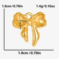 Golden 304 stainless steel bow pendant measuring 1.8cm for DIY necklace jewelry - Balanced Bow Accessory / Gold