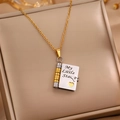 Golden and silver envelope locket necklace engraved with My Little Star on jewelry box - 11 Two-tone Daughter Style Gold Chain