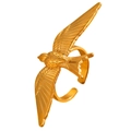 18K gold plated flying bird open ring with detailed wing texture for women - Flying Bird Style (7008) / 18k Real Gold