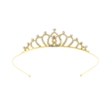 Serre-tête couronne dorée étincelante avec strass en forme de cœur pour fête de fille - Couronne dorée à motif symétrique de cœur (Style 63)