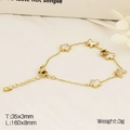 Gold chain bracelet with white shell flower and butterfly pendants and lobster clasp - Butterfly Style (KB182715-HM)