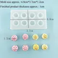 Mini round DIY silicone mold for food-grade resin baking with 8 cavities and pink dessert models - 9123-Fried Bun
