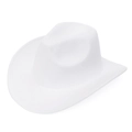 French vintage wide brim white wool fedora with detailed stitching and a western crown - M (56-58cm) / White