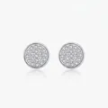 Orecchini a lobo tondi in argento S925 con pavé di zirconi scintillanti e lucidi - Argento 925 / Argento