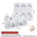 White 6-cavity mini rabbit silicone mold for Easter cakes and handmade desserts - 6-Cavity Mini Rabbit