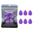 Set de 7 mini esponjas de maquillaje moradas en forma de gota con estuche claro - Púrpura Oscuro Mini Juego de 6