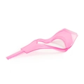 Pink plastic eyelash applicator tool for beginners featuring a curved design and comb teeth - Bulk Packaging / Rose Red