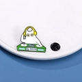 Cute white cat DJ enamel pin with yellow headphones and green mixer for backpacks - Cat DJ Mixing Style (CZ0742-3)